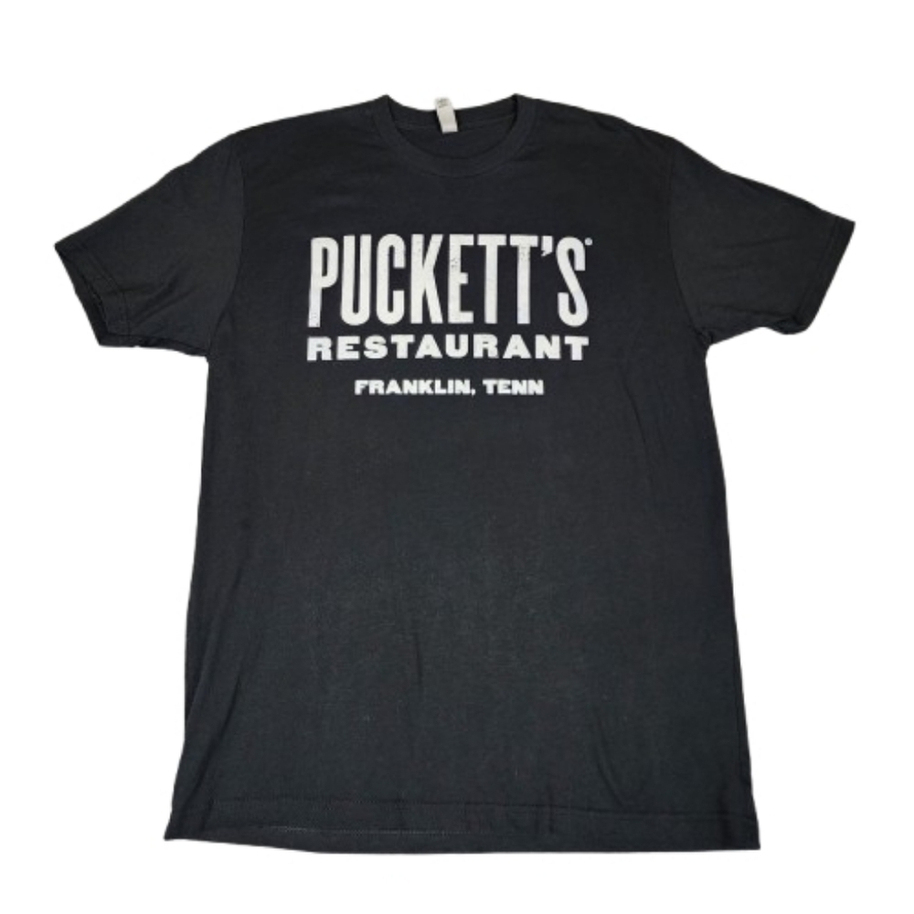 Puckett's Black Short Sleeve Tee Mens Large Unisex